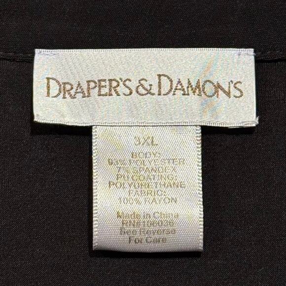 Drapers & Damons Jacket Minimalist Contemporary Artsy Zip Metallic Black 3XL - Picture 4 of 7